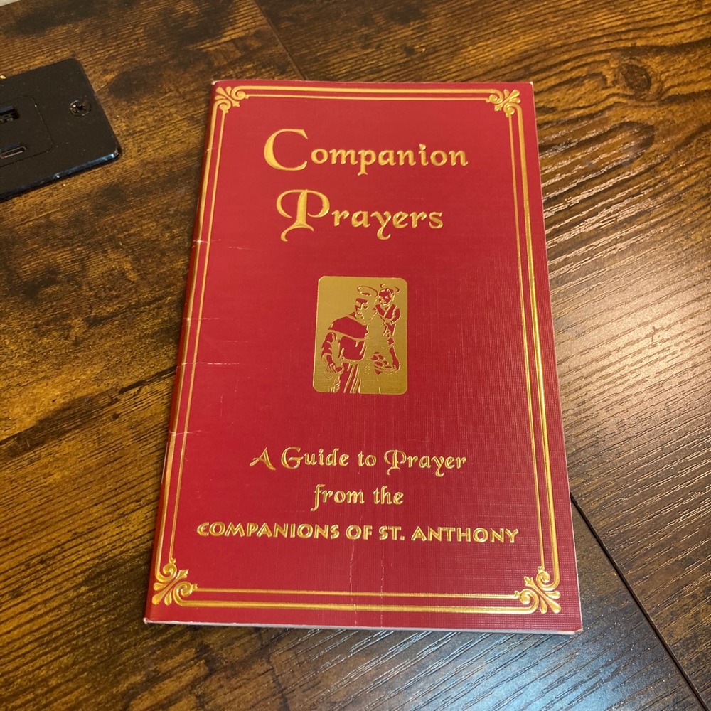 Companion Prayers Guide St Anthony Padua Catholic Prayer Booklet Red Gold Foil